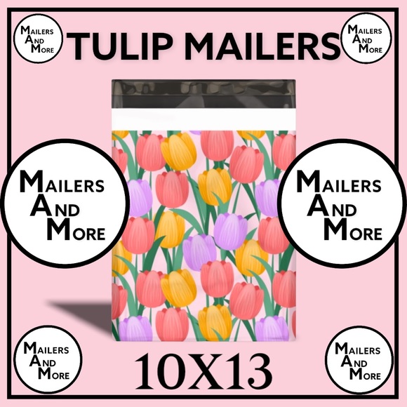 ( Last 1 )  25 10X13 Tulip Flower Poly Mailers PRICE IS FIRM CLEARANCE - Picture 2 of 6